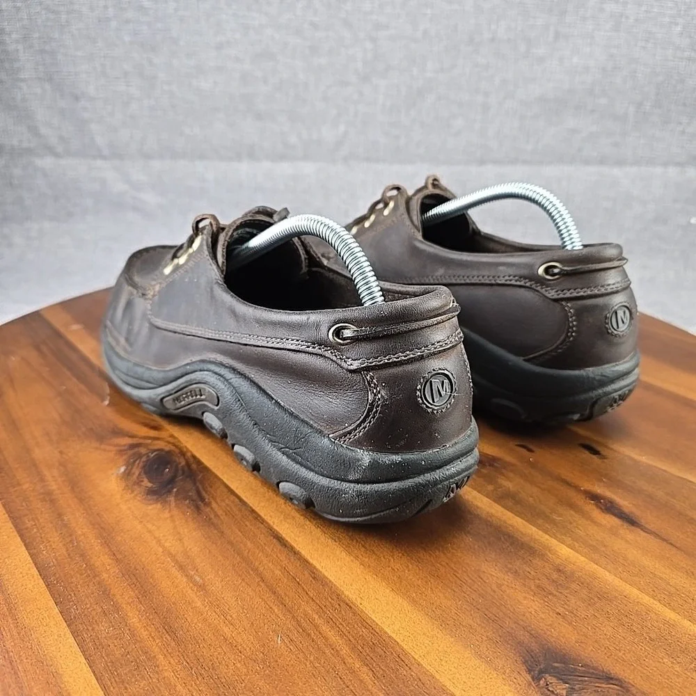 Merrell Jungle Sport Chocolate Brown Leather Boat Shoes Mens 9.5 Womens 11 99301
